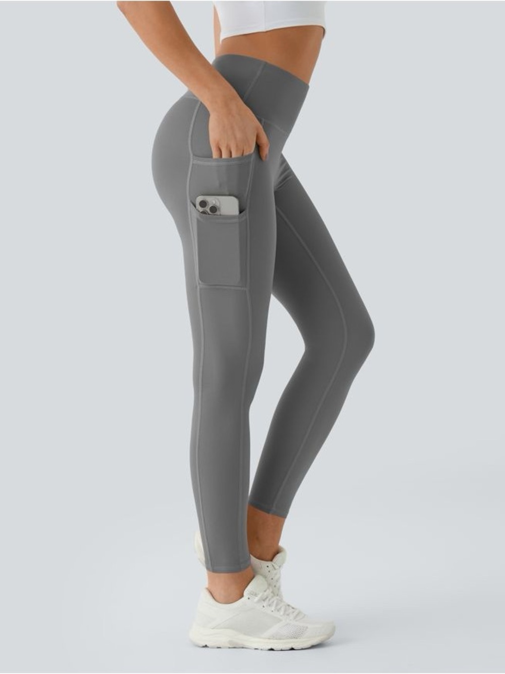 Halara SoftlyZero™ High Waisted Double Pockets Plain Leggings-UPF50+ large
